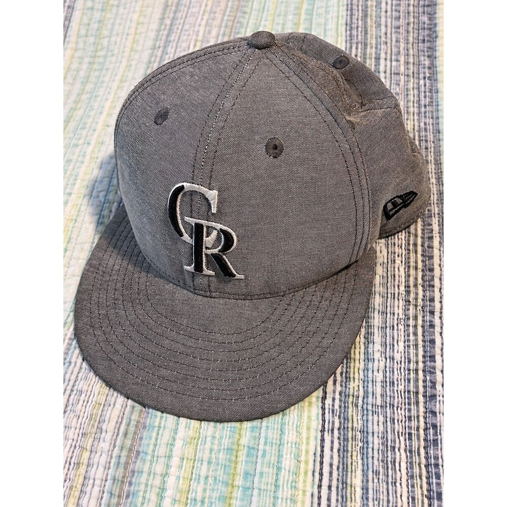 New Era Colorado Rockies MLB Fitted Baseball Hat Cap Gray 59Fifty 7 3/8